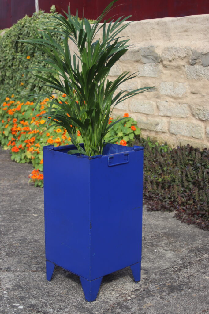 Deuxième vie d'un ancien bac industriel qui a été transformé en pot de fleurs !